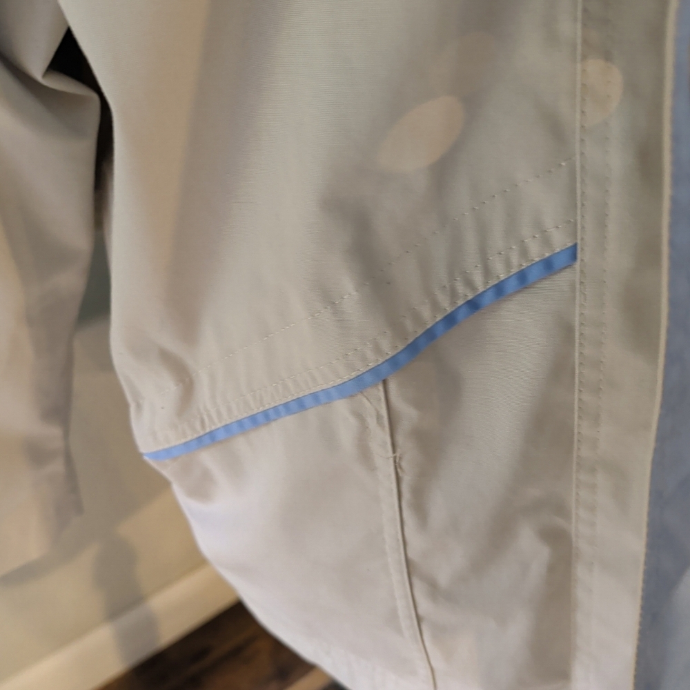 Mackinstosh Women's Raincoat Size XL Beige & Blue Zippered Toggles Pockets - Picture 9 of 12